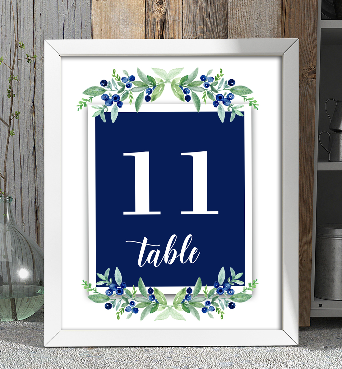 Darling Souvenir Numbers Decorative Rustic Leaf Calligraphy Table Cards-DS-JSTN7 