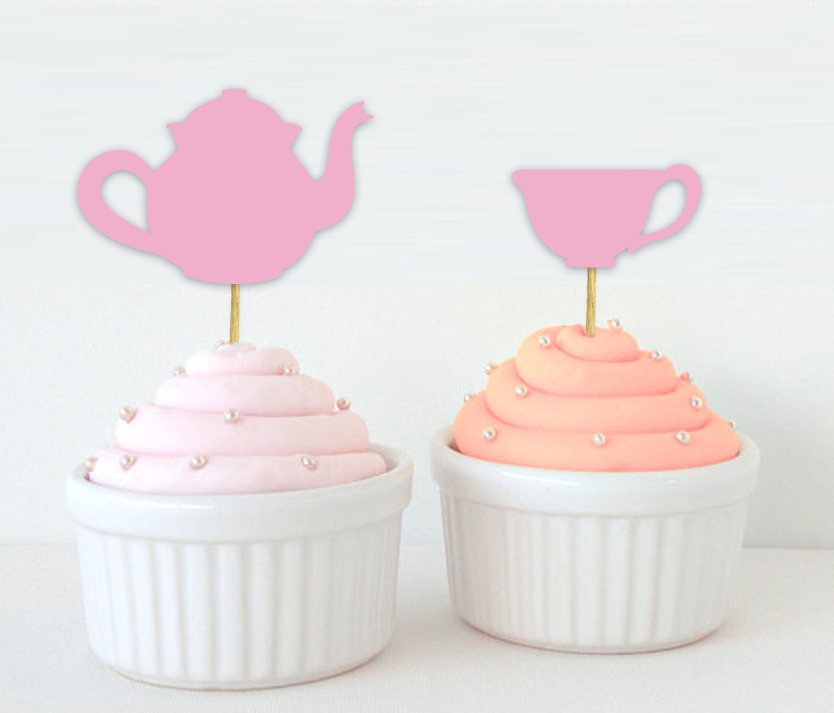 Birthday-hqB Darling Souvenir Bridal Shower Tea Party Cupcake Topper 