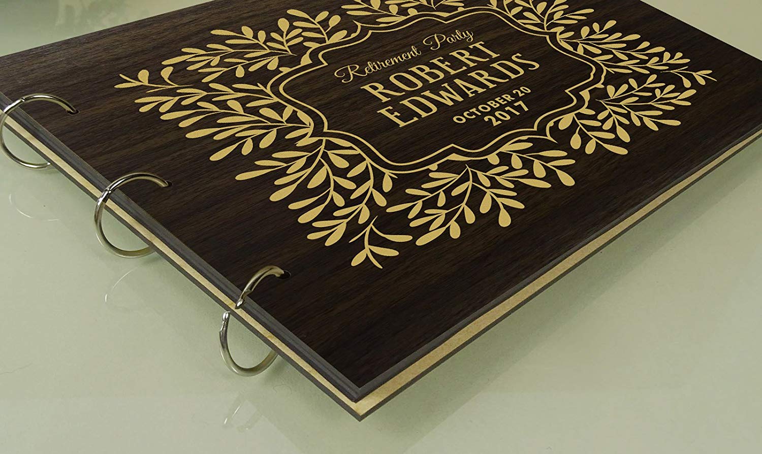 Personalized Retirement Party Wood Engraved Guest Book Photo AlbumfNp