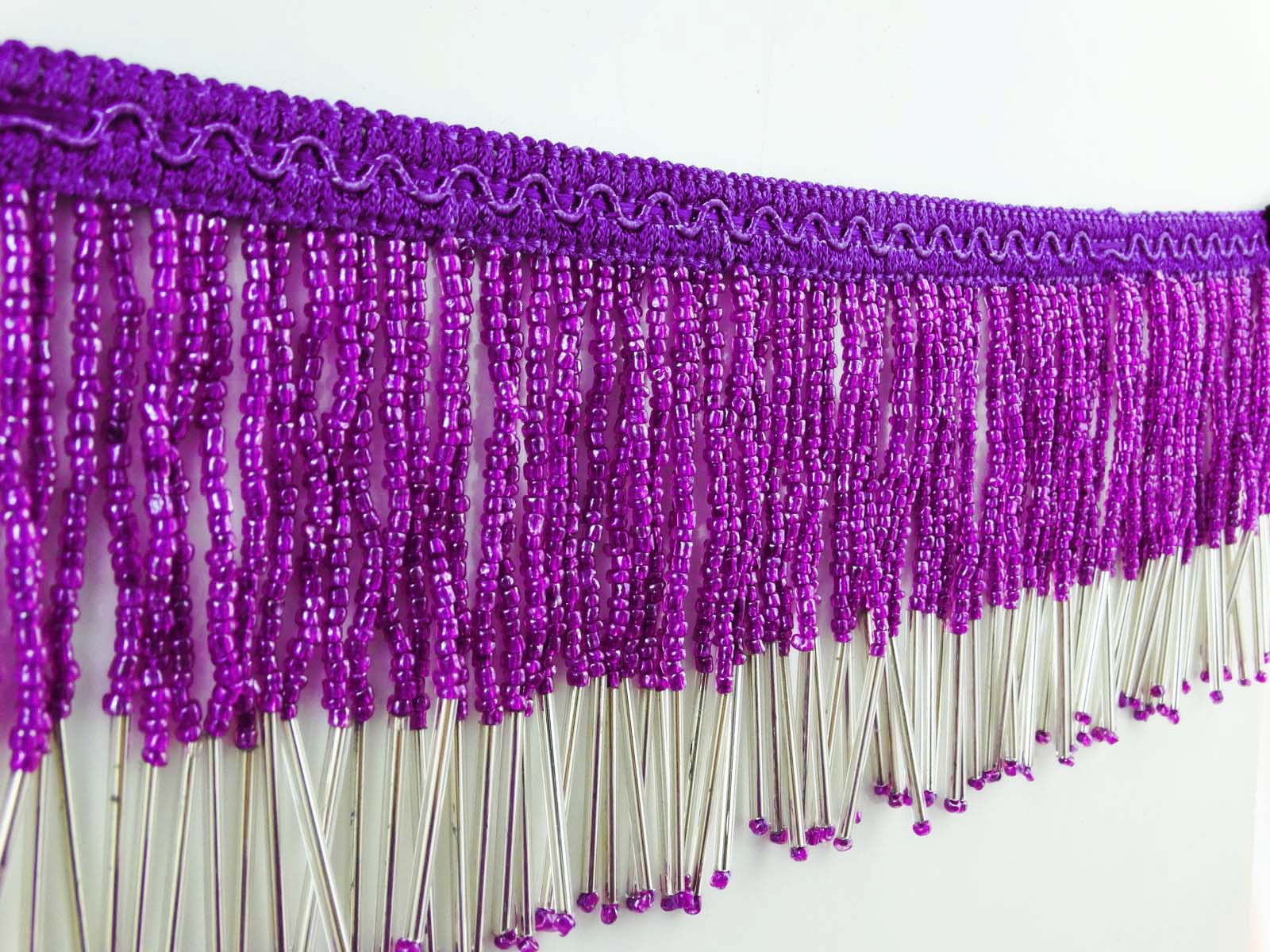 Decorative Beaded Fringe Trim Upholstery Ribbon Curtain Craft Supply