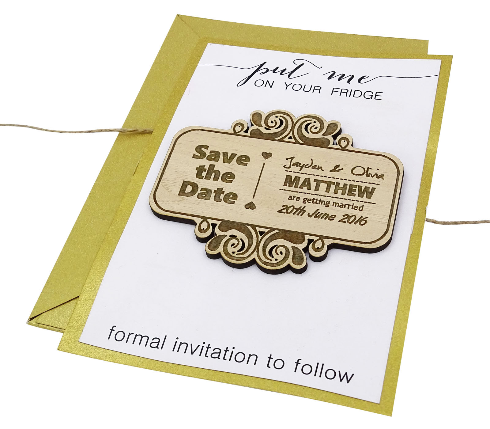 X 50pc Personalised Wedding "Save the Date" Fridge Magnets 