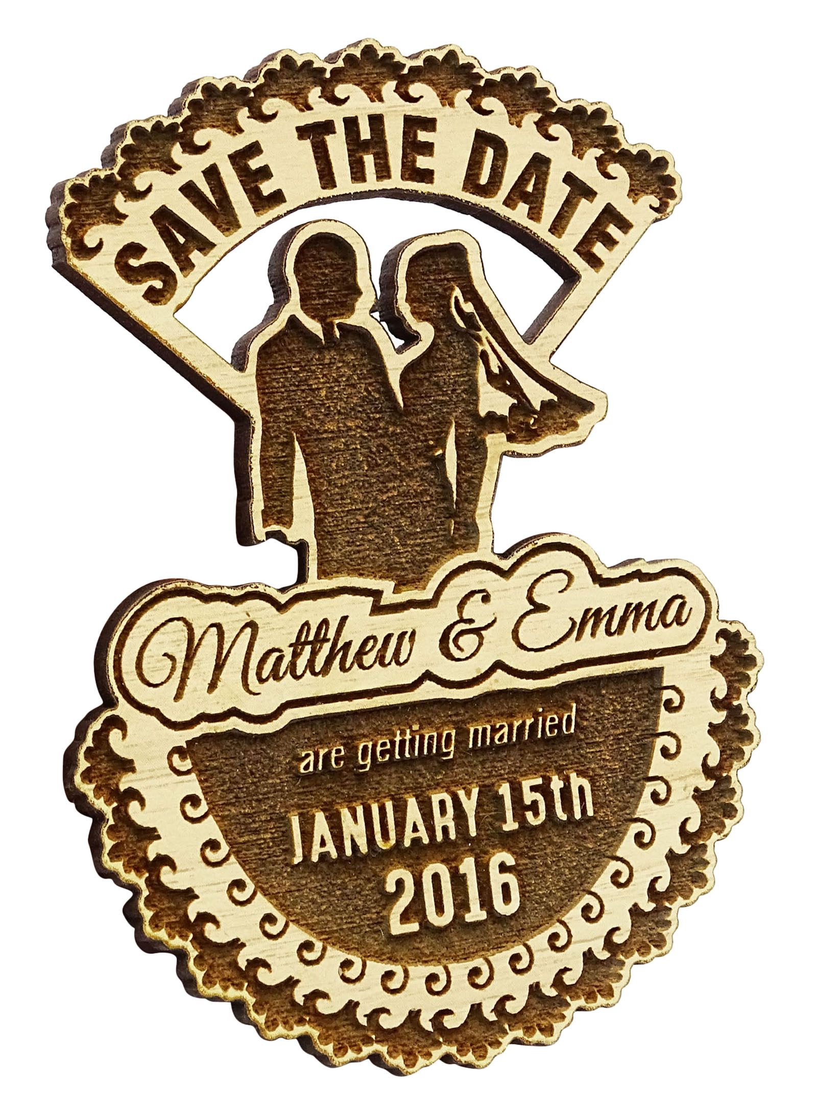 Rustic Wedding Save the Date Magnets Wooden Engraved Magnet 20 ...