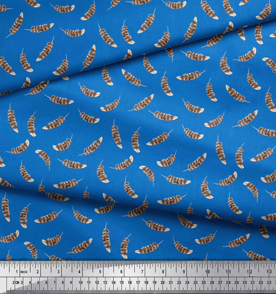 Soimoi Fabric Eagle Feather Fabric Prints By Meter-FH-517K 