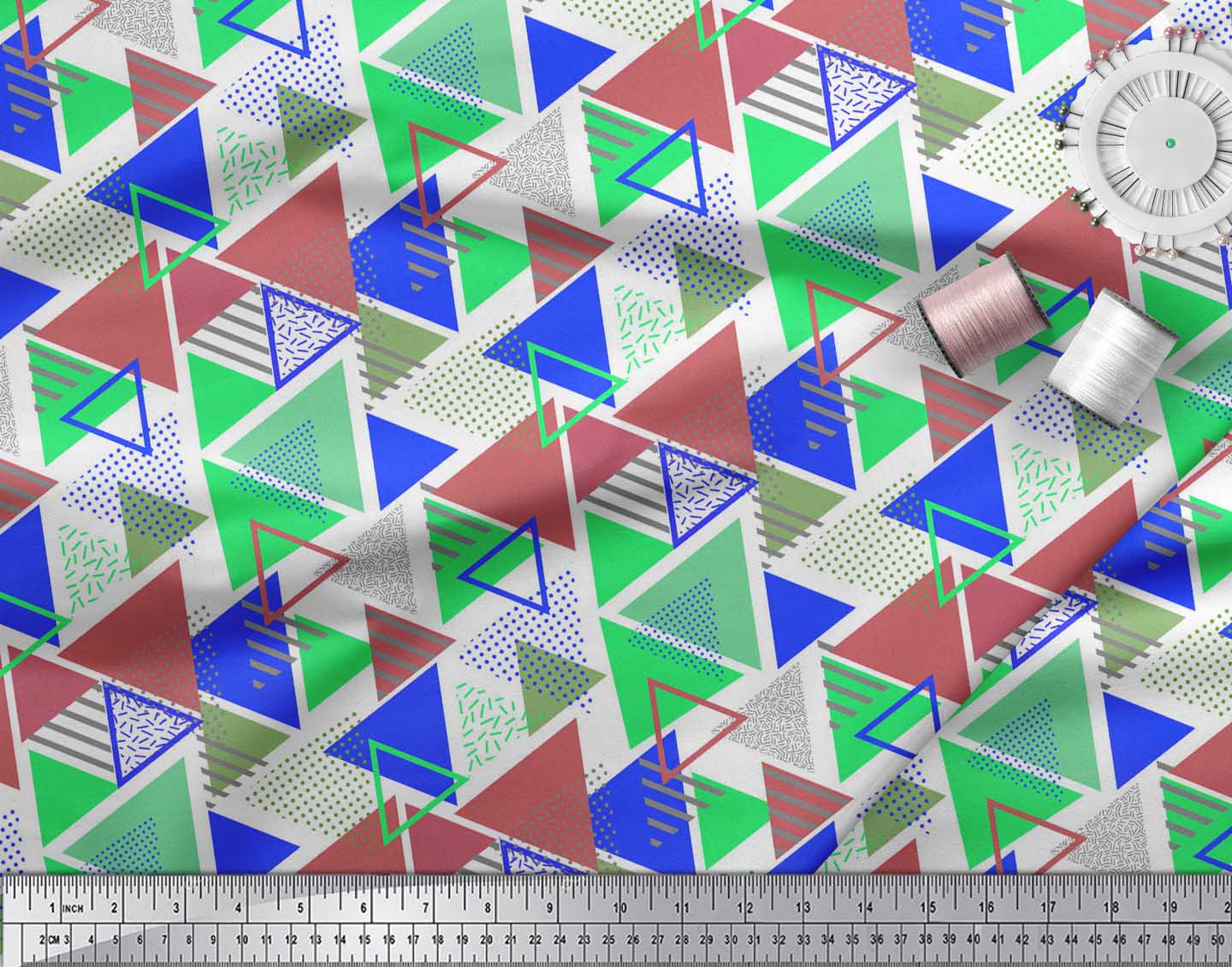 Soimoi Fabric Triangle Geometric Print Fabric by the Meter-GMD-767M 