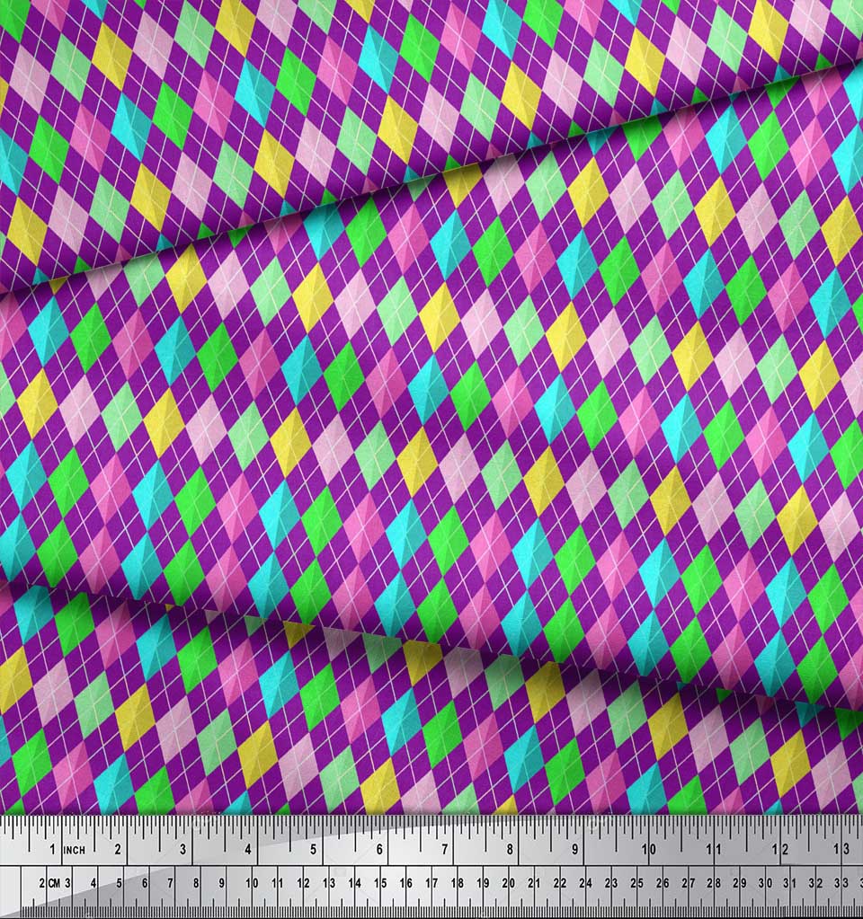 Soimoi Brown Cotton Poplin Fabric Diamond Geometric Print Fabric-kB5 | eBay