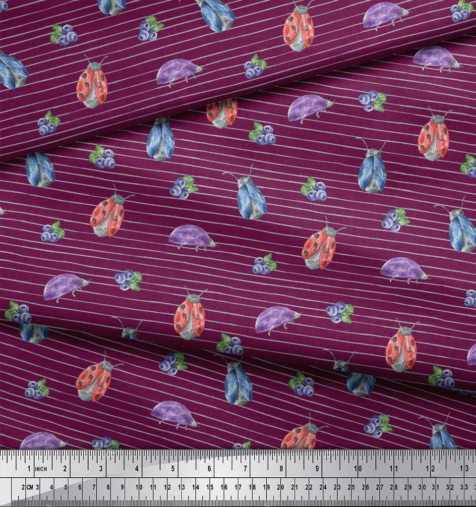 Soimoi Pink Cotton Poplin Fabric Insect Print Fabric by Yard 42-7Mz | eBay
