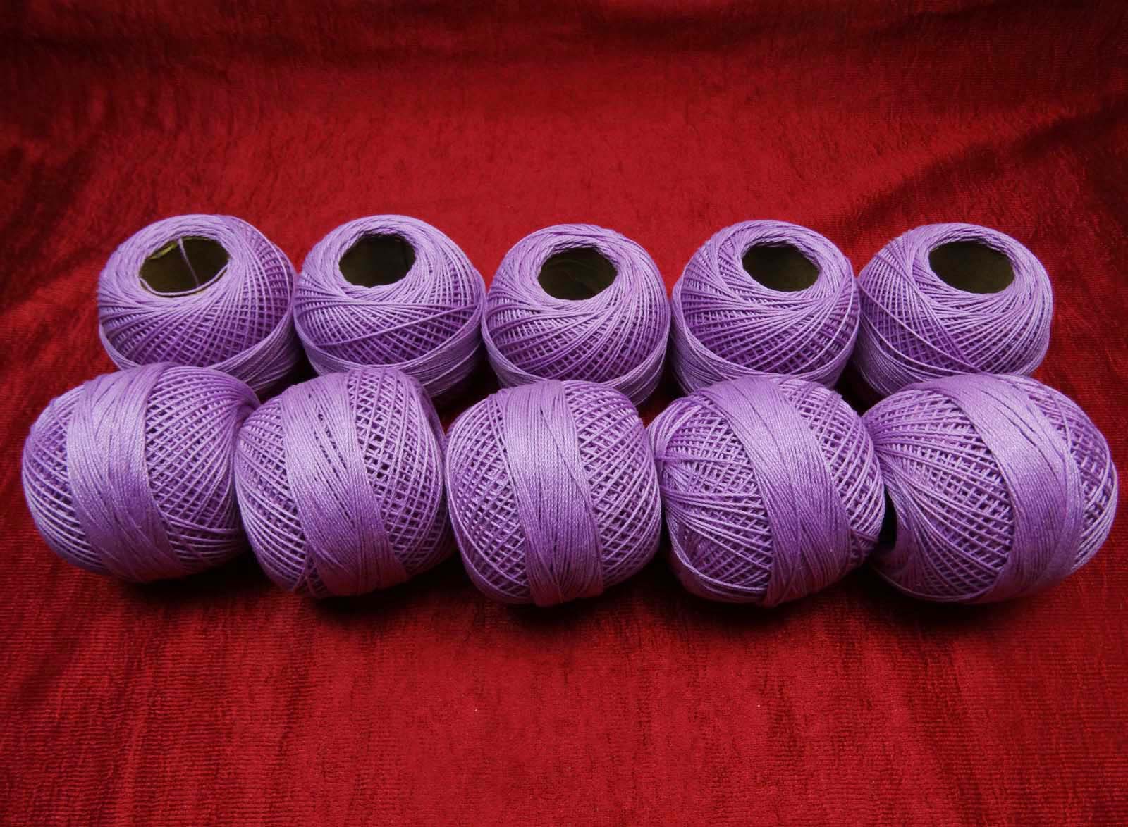 10 Pcs Purple Mercer Cotton Crochet Thread Craft Knitting Embroidery