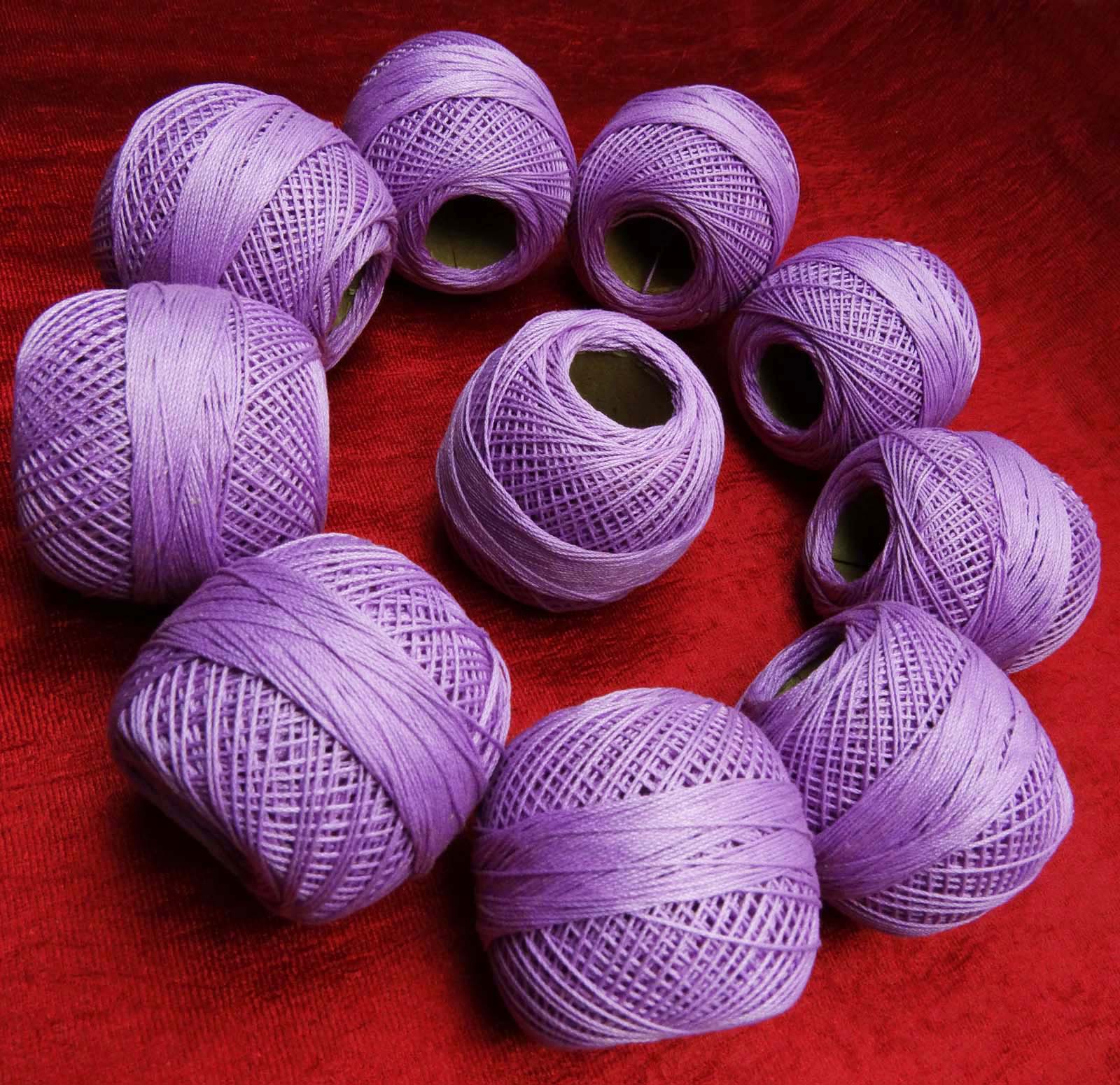 10 Pcs Purple Mercer Cotton Crochet Thread Craft Knitting Embroidery