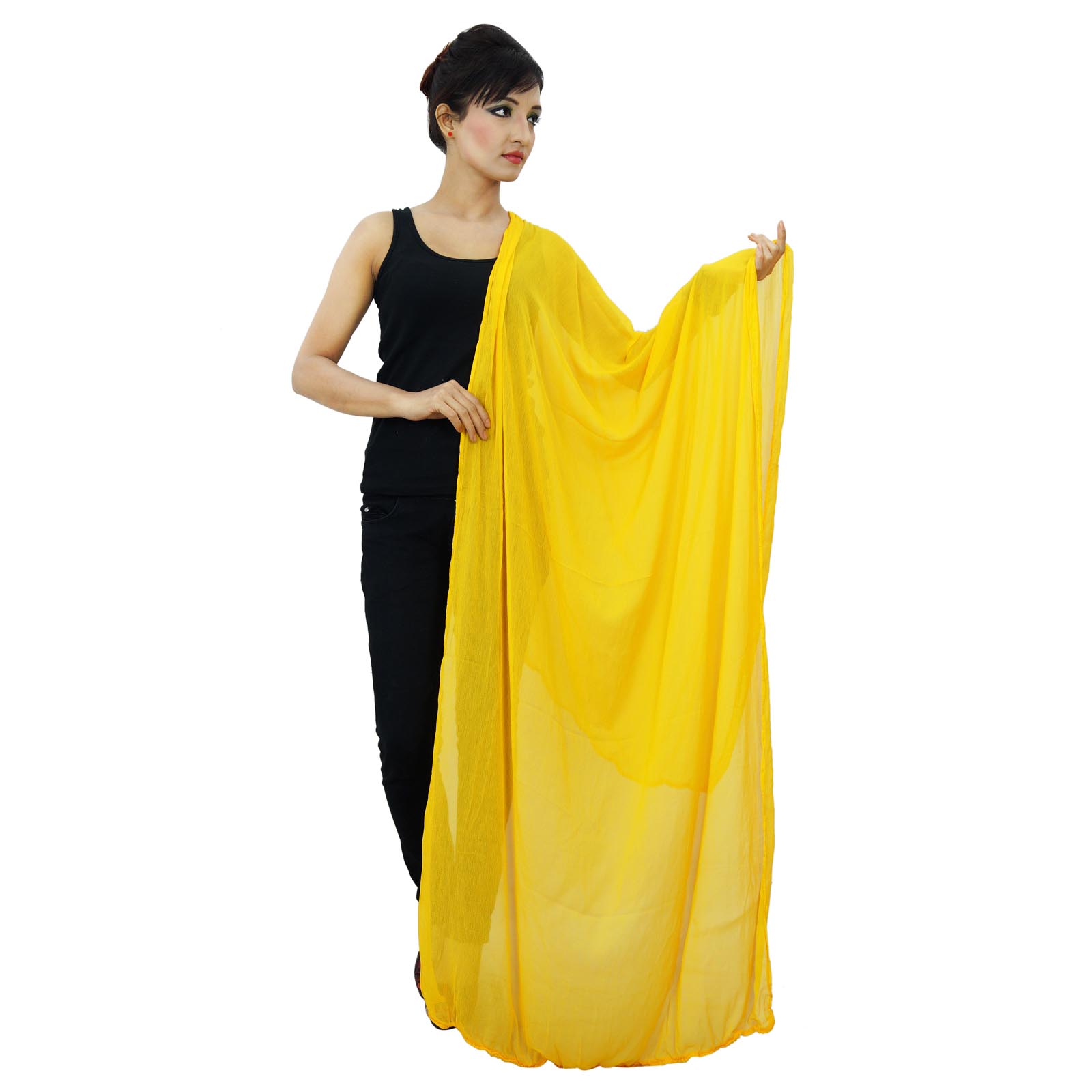 Chiffon Blend Dupatta Long Stole Women Neck Wrap Indian Scarves-3bW | eBay