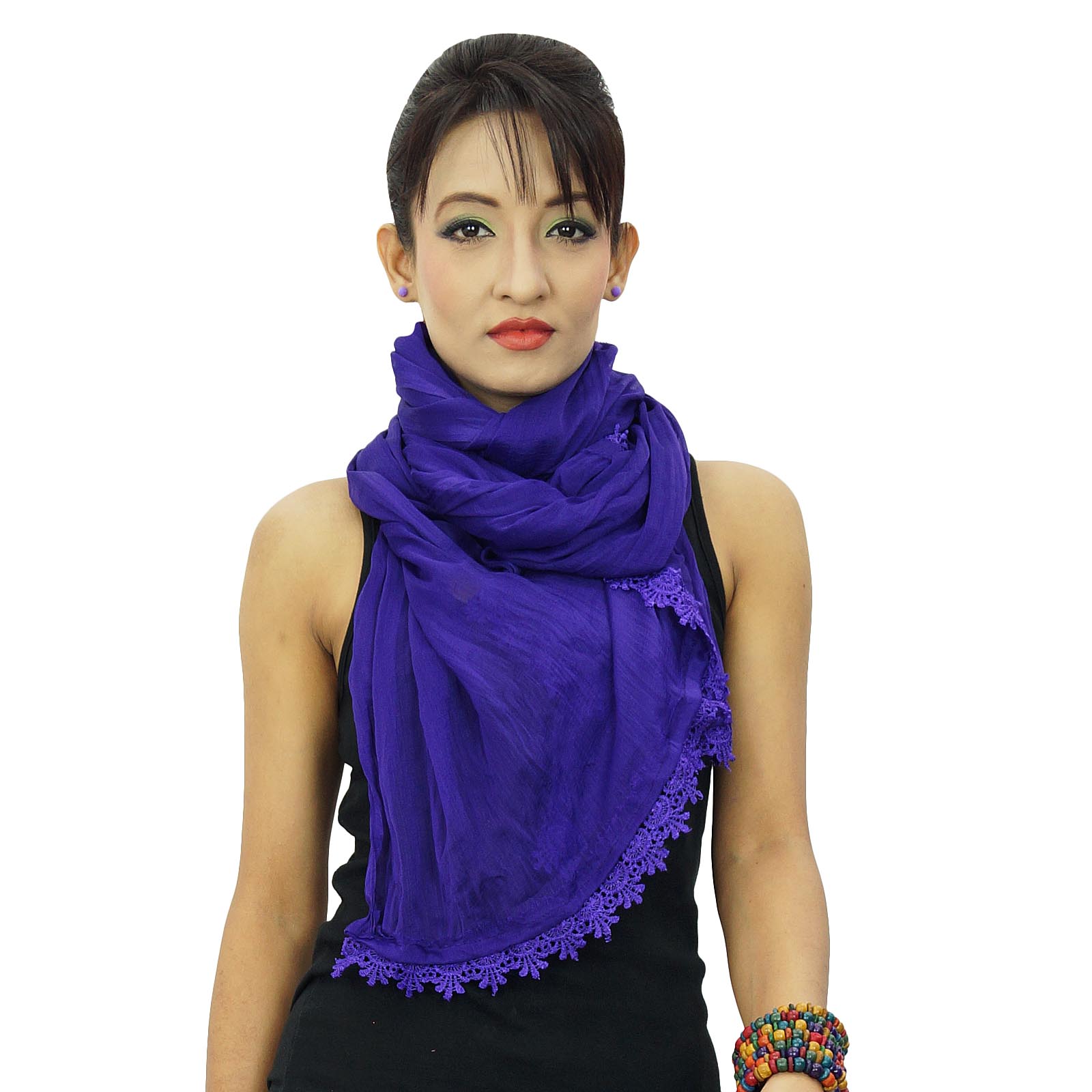 Light Weight Red Phulkari Chiffon Stole | Buddha And Beyond