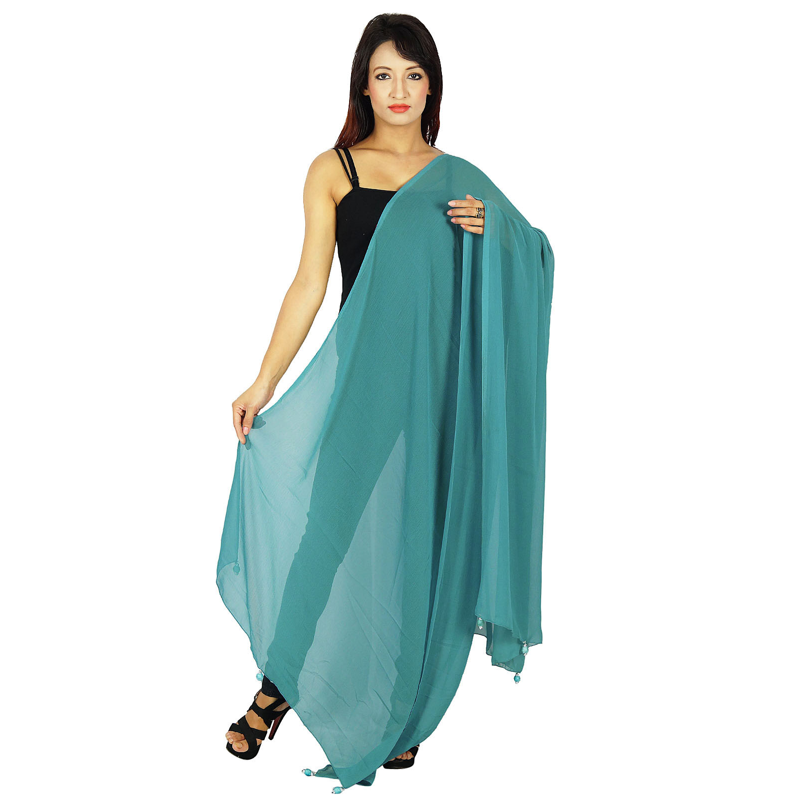 Light Weight Red Phulkari Chiffon Stole | Buddha And Beyond