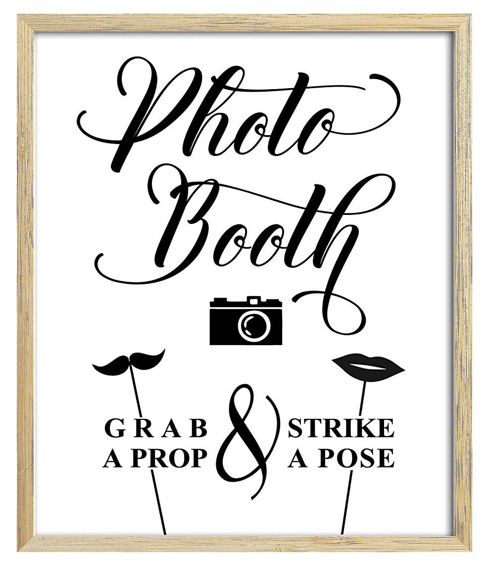 Custom Hashtag Photo Booth Grab A Prop Strike A Pose Photo Booth Sign 