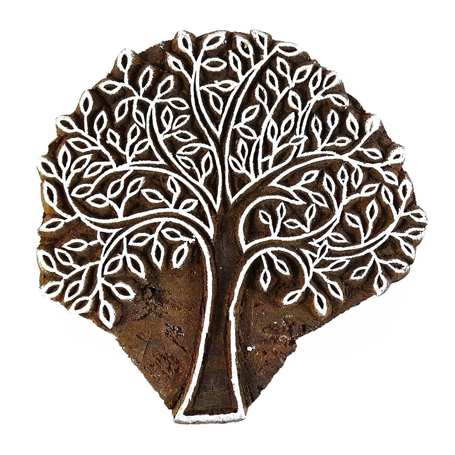 Indian Tree Home Décor Wooden Textile Stamps Wood Printing Block Decorative Block 