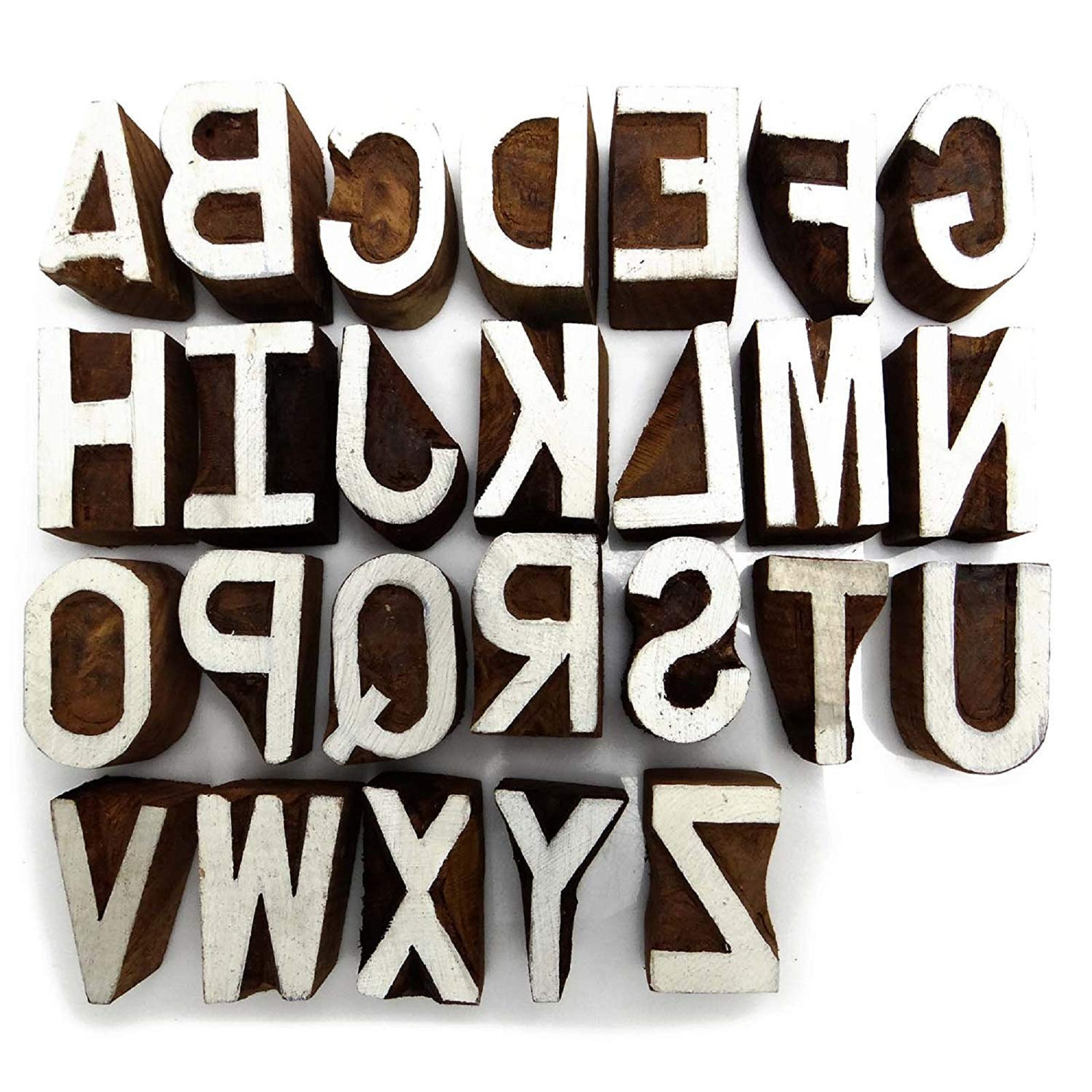 Wooden Alphabet Decorative Textile Printing Handcarved Stamp-9G6 | eBay
