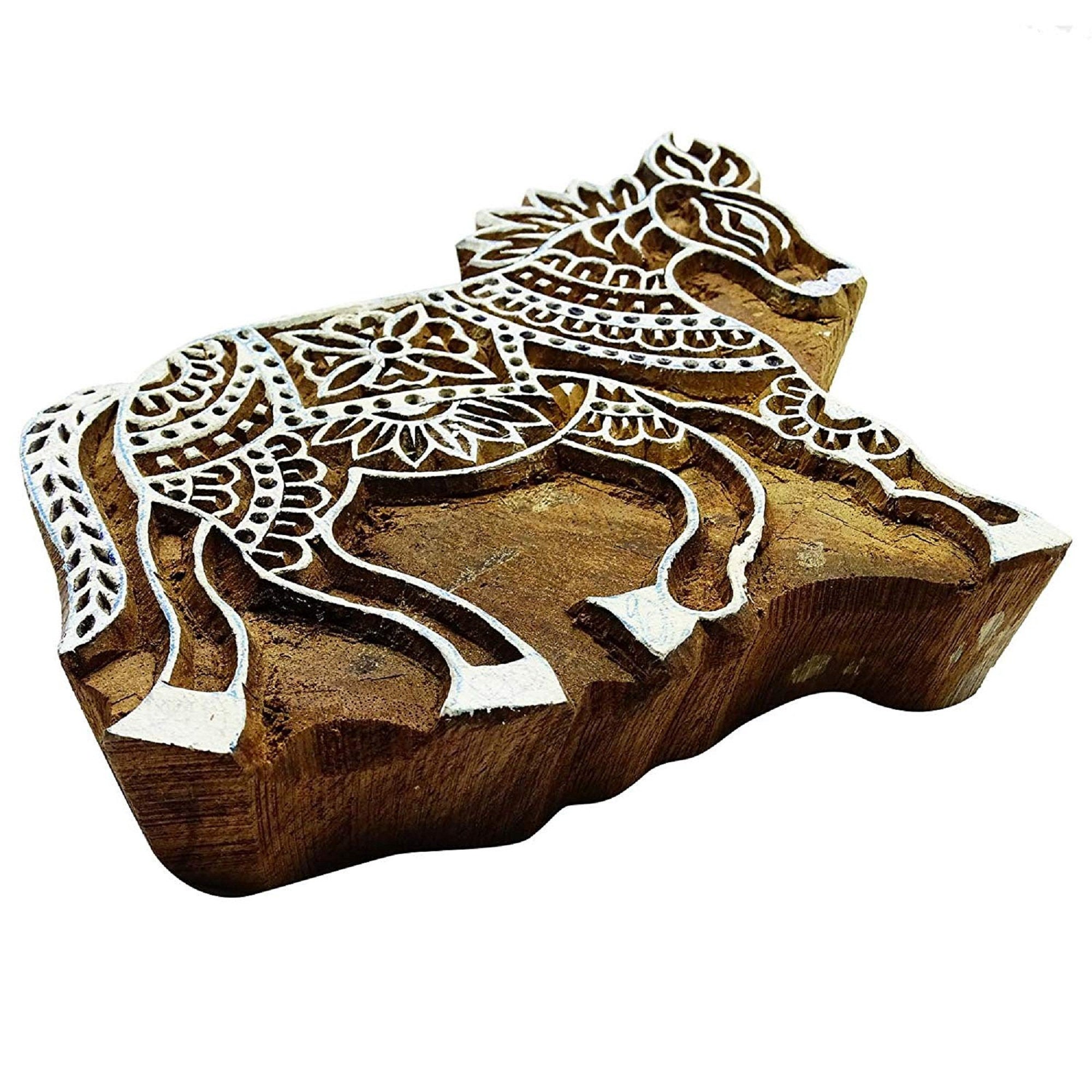 Dekorative Pferd Aus Holz Handgeschnitzt Textil-Stempel Sammlerblöcke