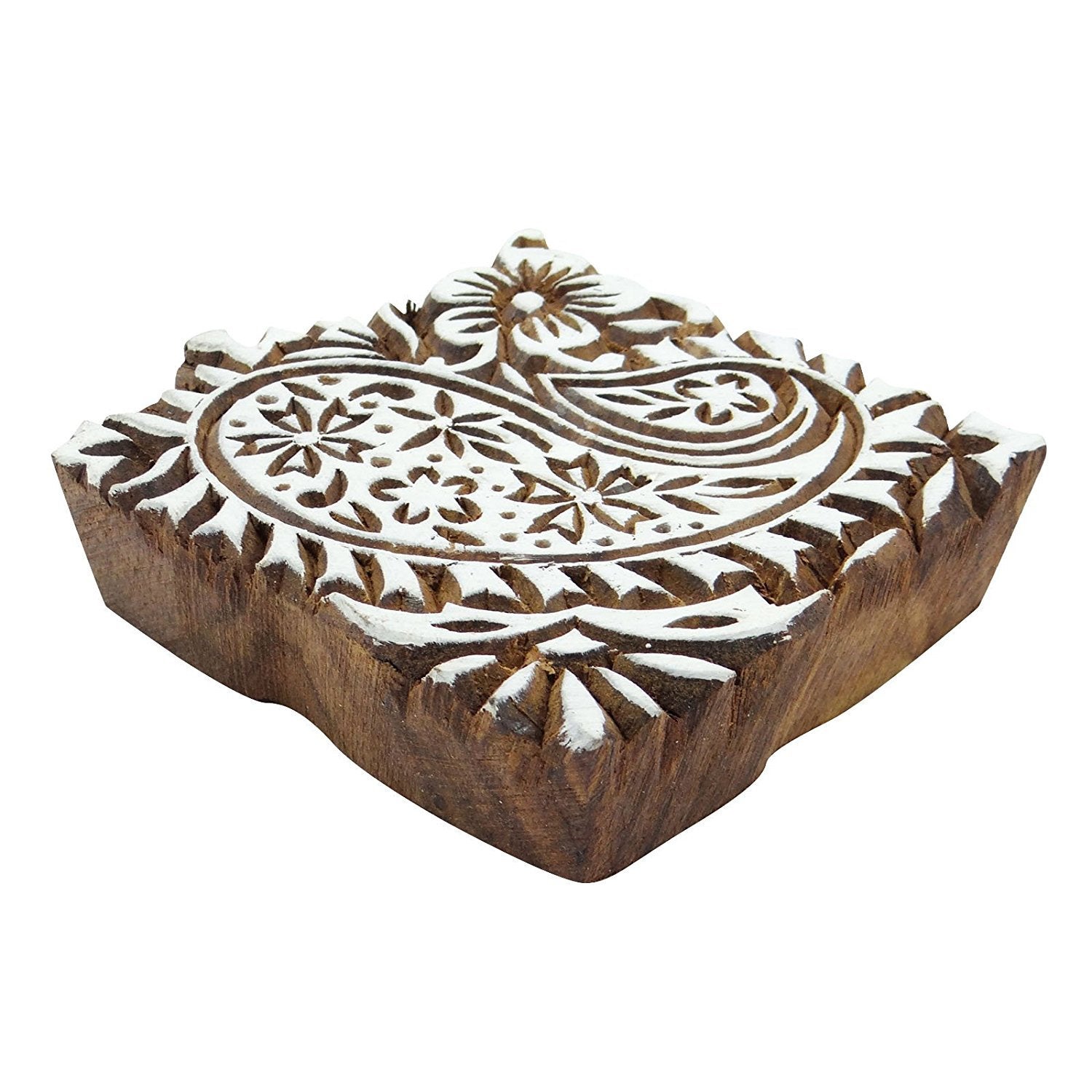 Details about   Fabric Decorative Paisley Stamp Textile Carved Wood with Brass Printing Block 