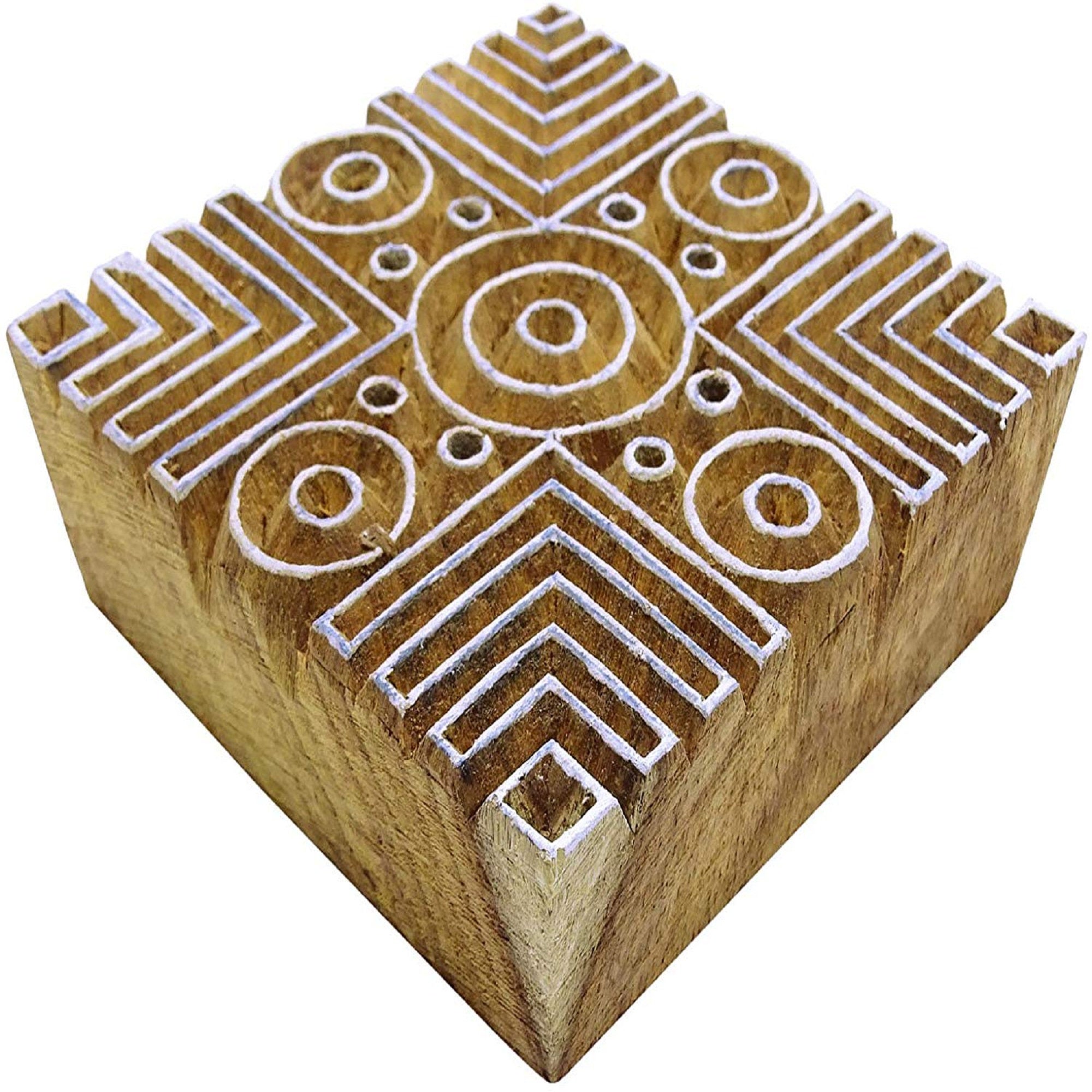 Hand Carved Wooden Geometric Textile Block Wood Stamp Printing Blocks X Ebay