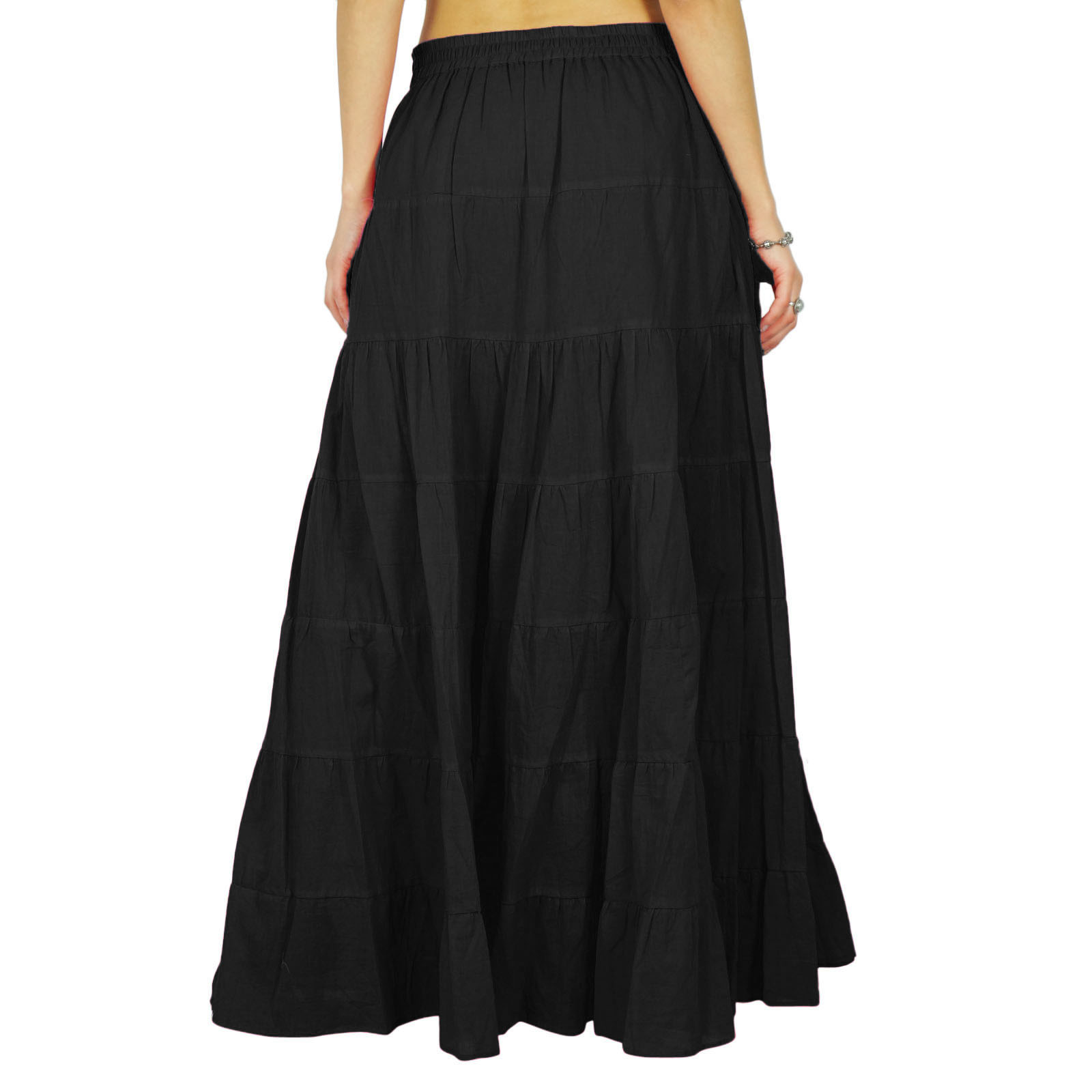 Phagun Womens Long Skirt Bohemian Gypsy Tiered Cotton Maxi Skirt Wtx Ebay 4155