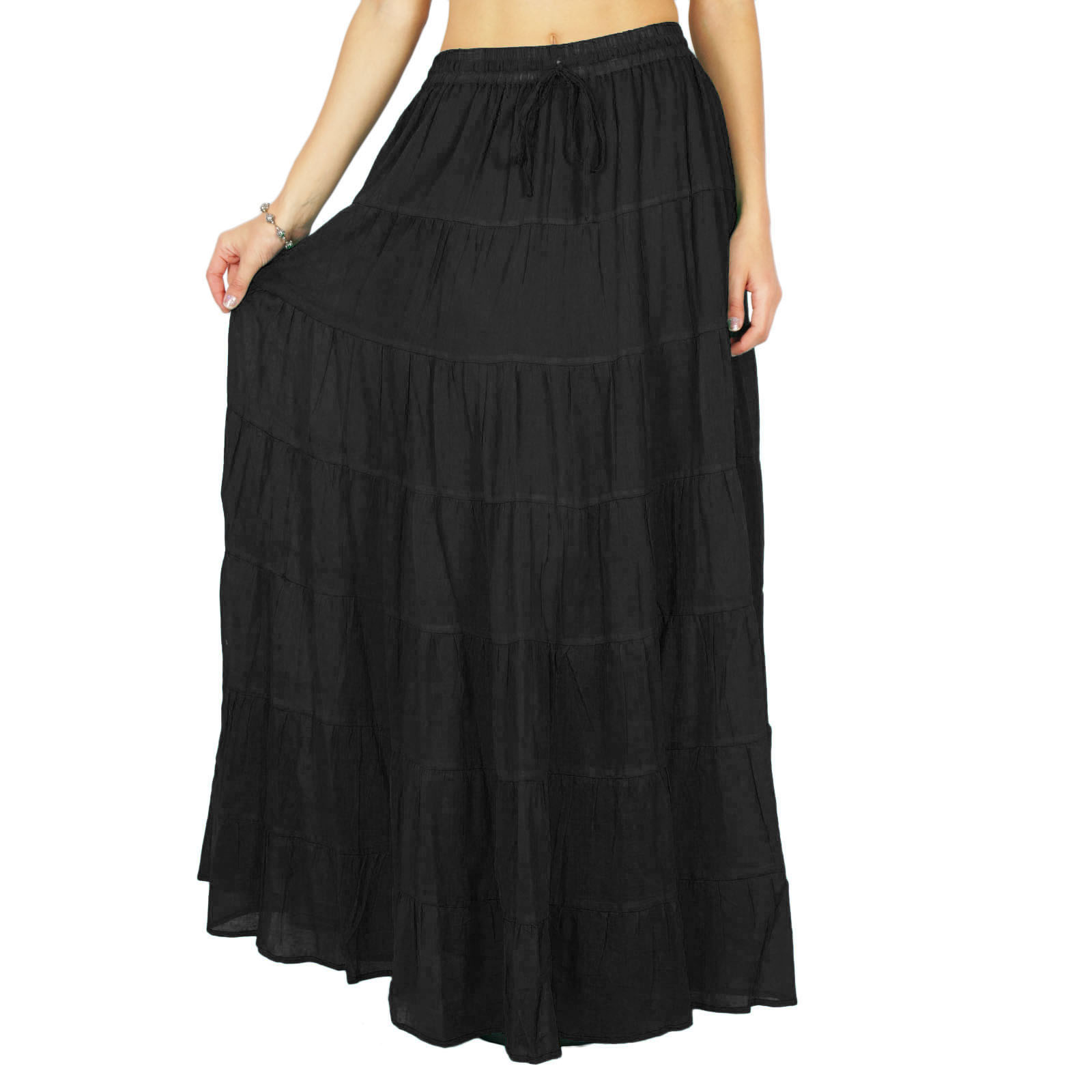 Phagun Womens Long Skirt Bohemian Gypsy Tiered Cotton Maxi Skirt Wtx Ebay 2079