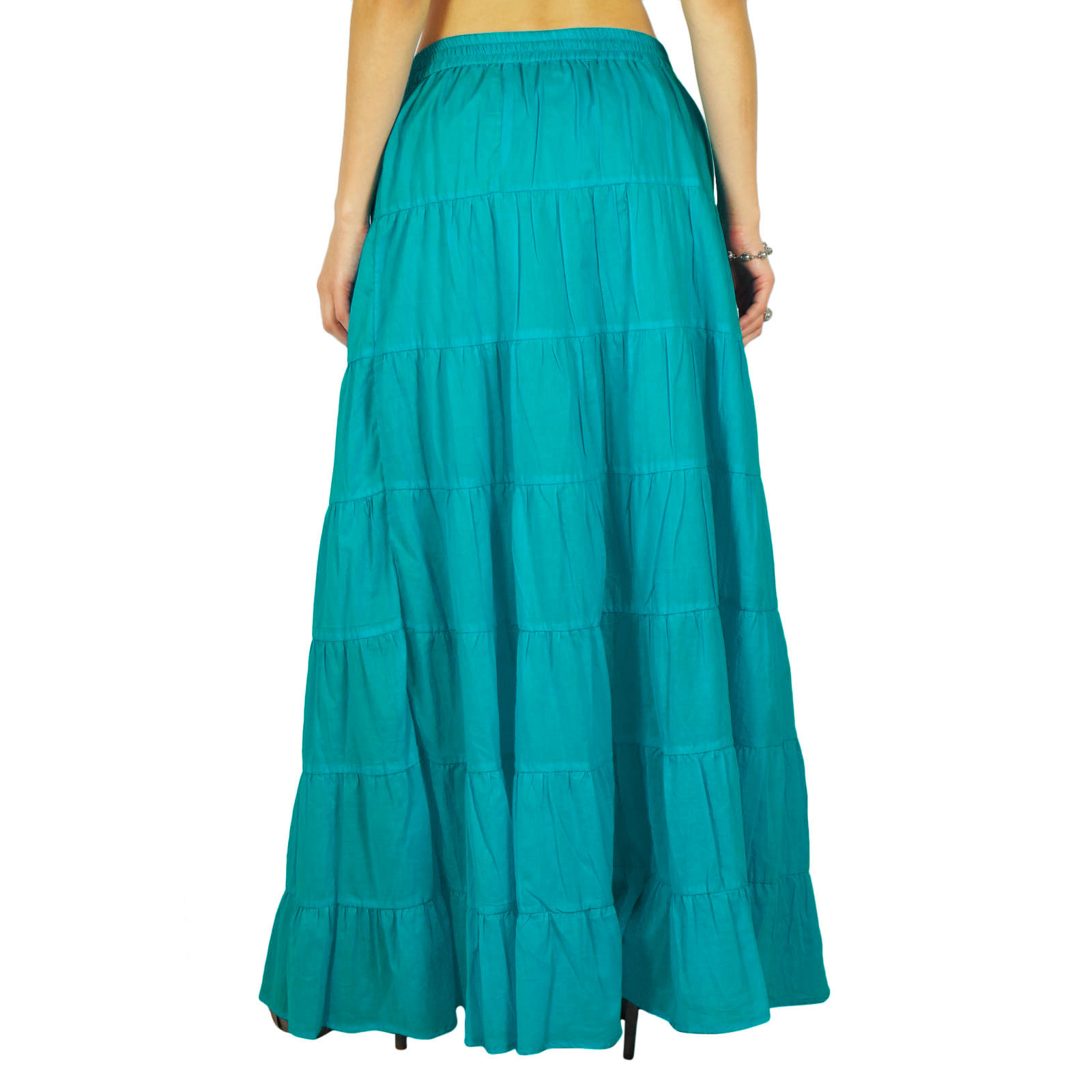 Phagun Women's Long Skirt Bohemian Gypsy Tiered Cotton Maxi Skirt-VvN ...