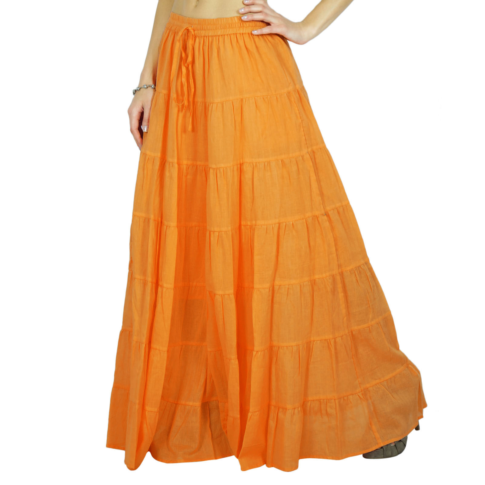 Phagun Womens Long Skirt Bohemian Gypsy Tiered Cotton Maxi Skirt Wtx Ebay 6469