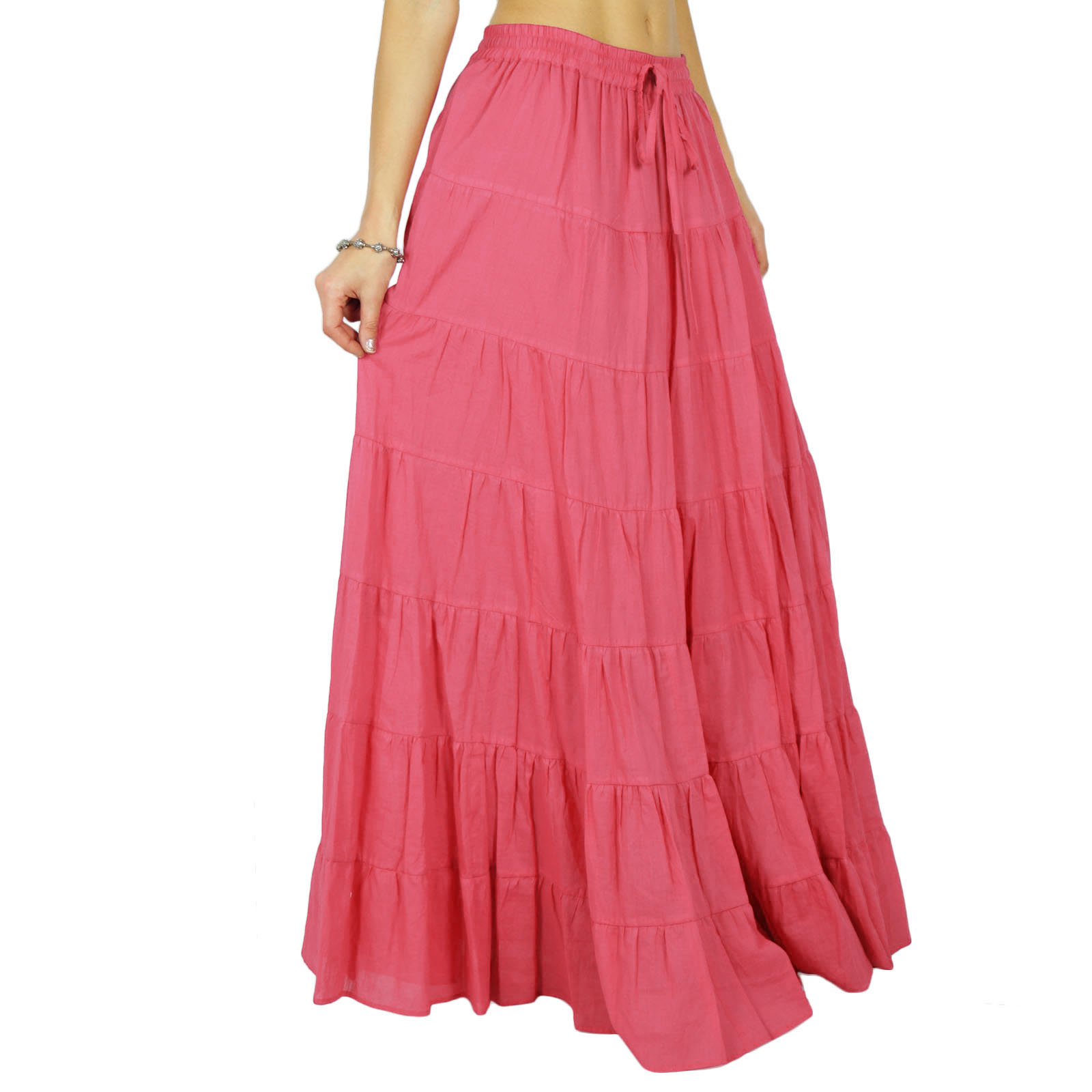 Phagun Womens Long Skirt Bohemian Gypsy Tiered Cotton Maxi Skirt Wtx Ebay 8611