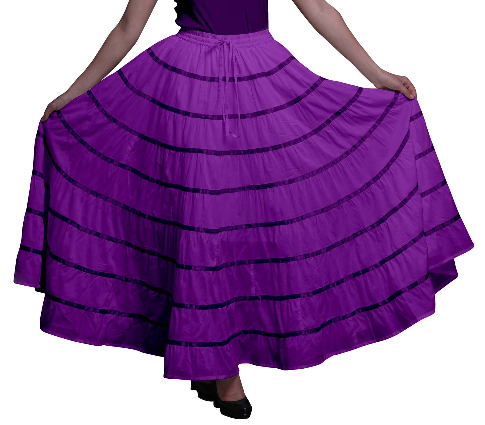 Phagun Women Cotton Long Skirt 9 Panel Full Circle Skirt Maxi Summer