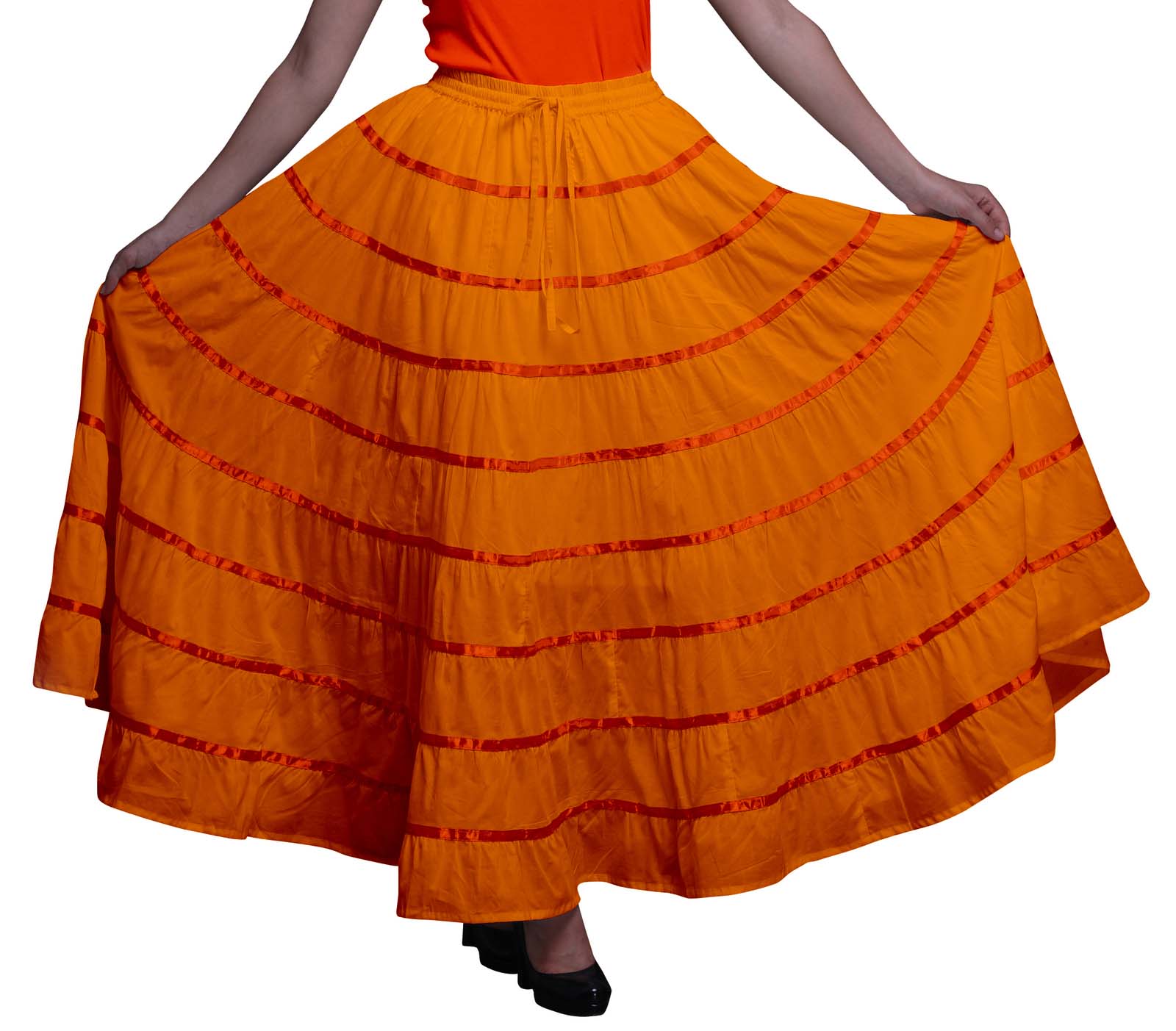 Phagun Women Cotton Long Skirt 9 Panel Full Circle Skirt Maxi Summer