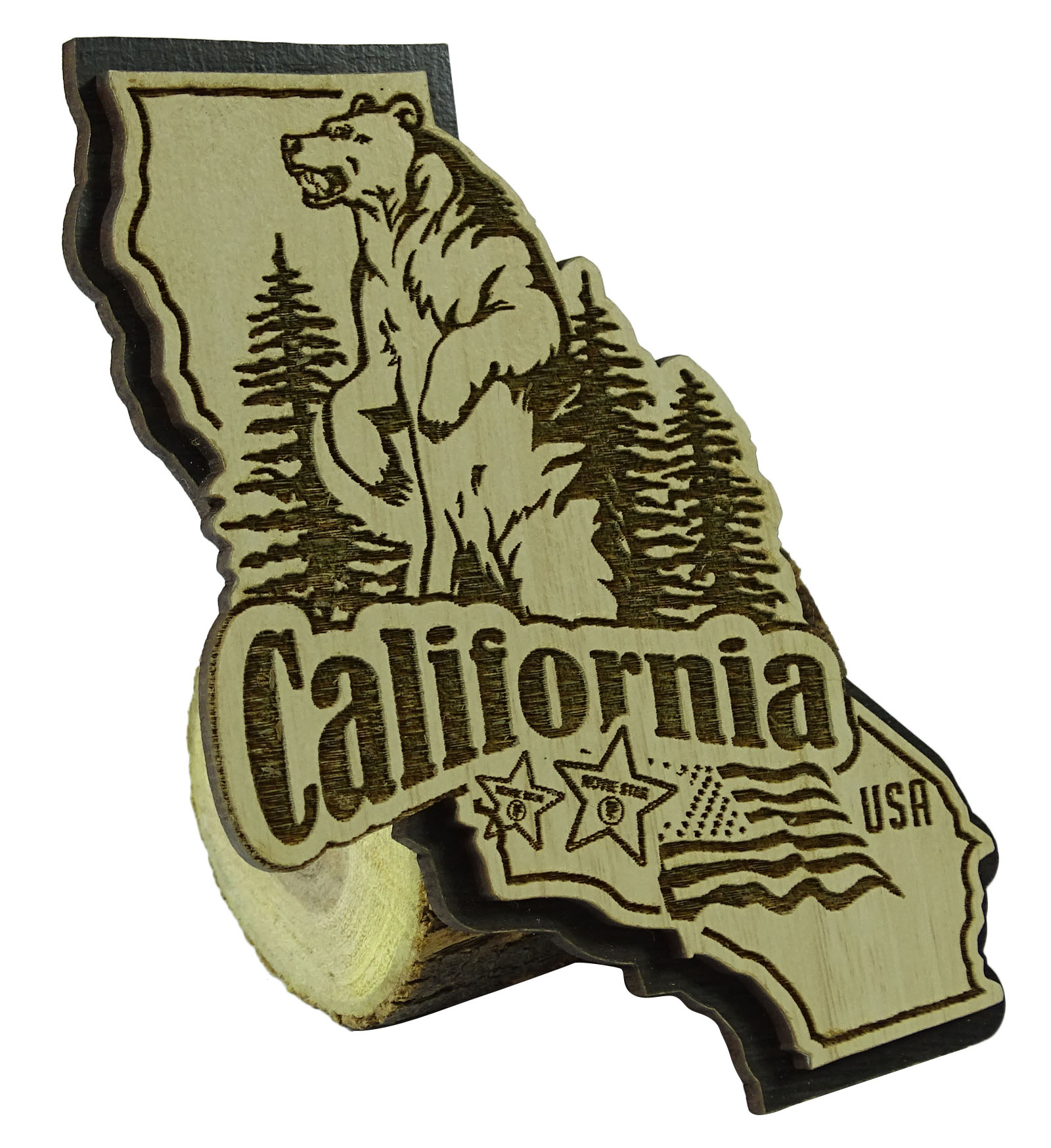 USA California State Map Wooden Souvenir Fridge GiftHP9