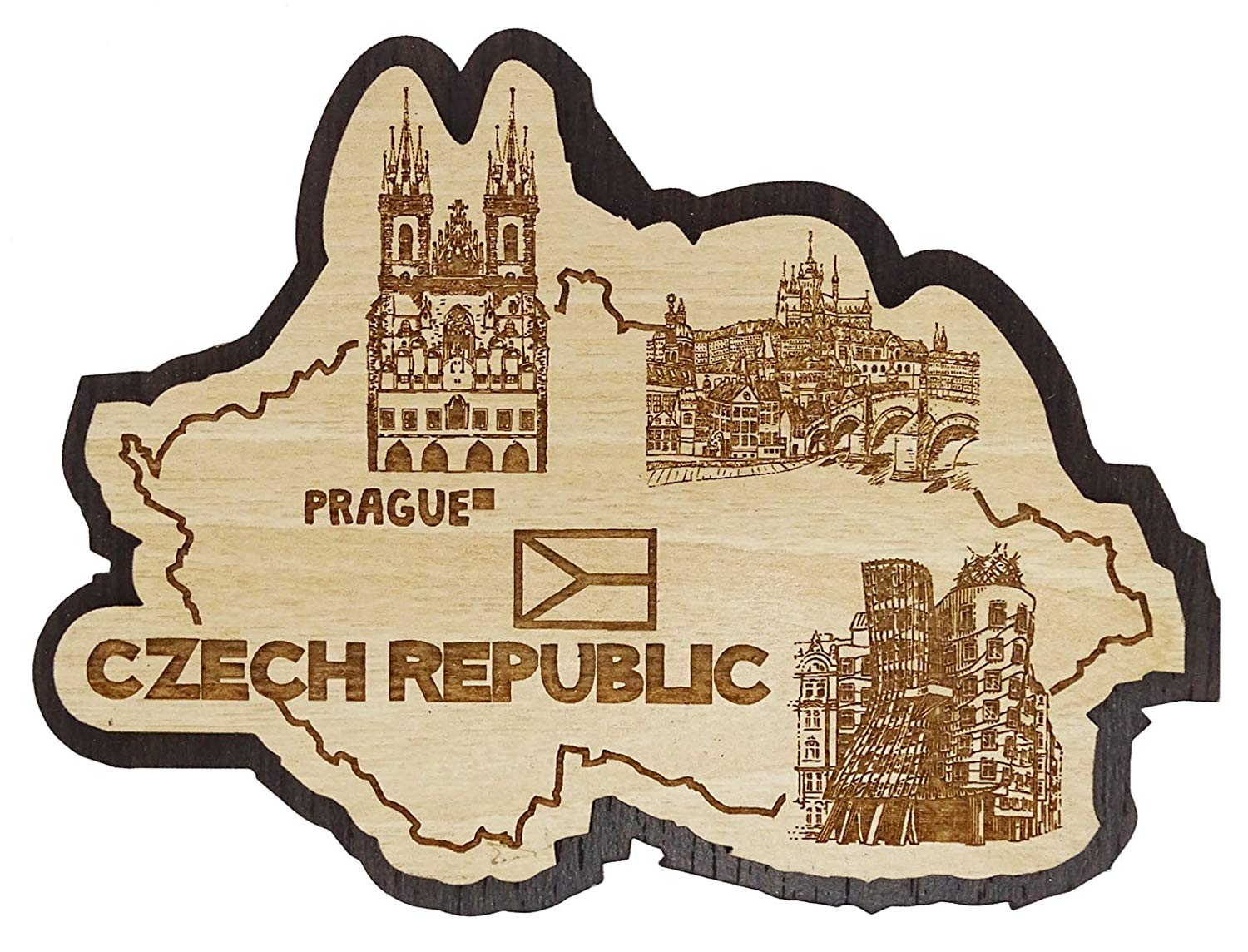 Printtoo Souvenir Wood Belgium Map Fridge Magnet Engraved Gift Collectible-PMG84 