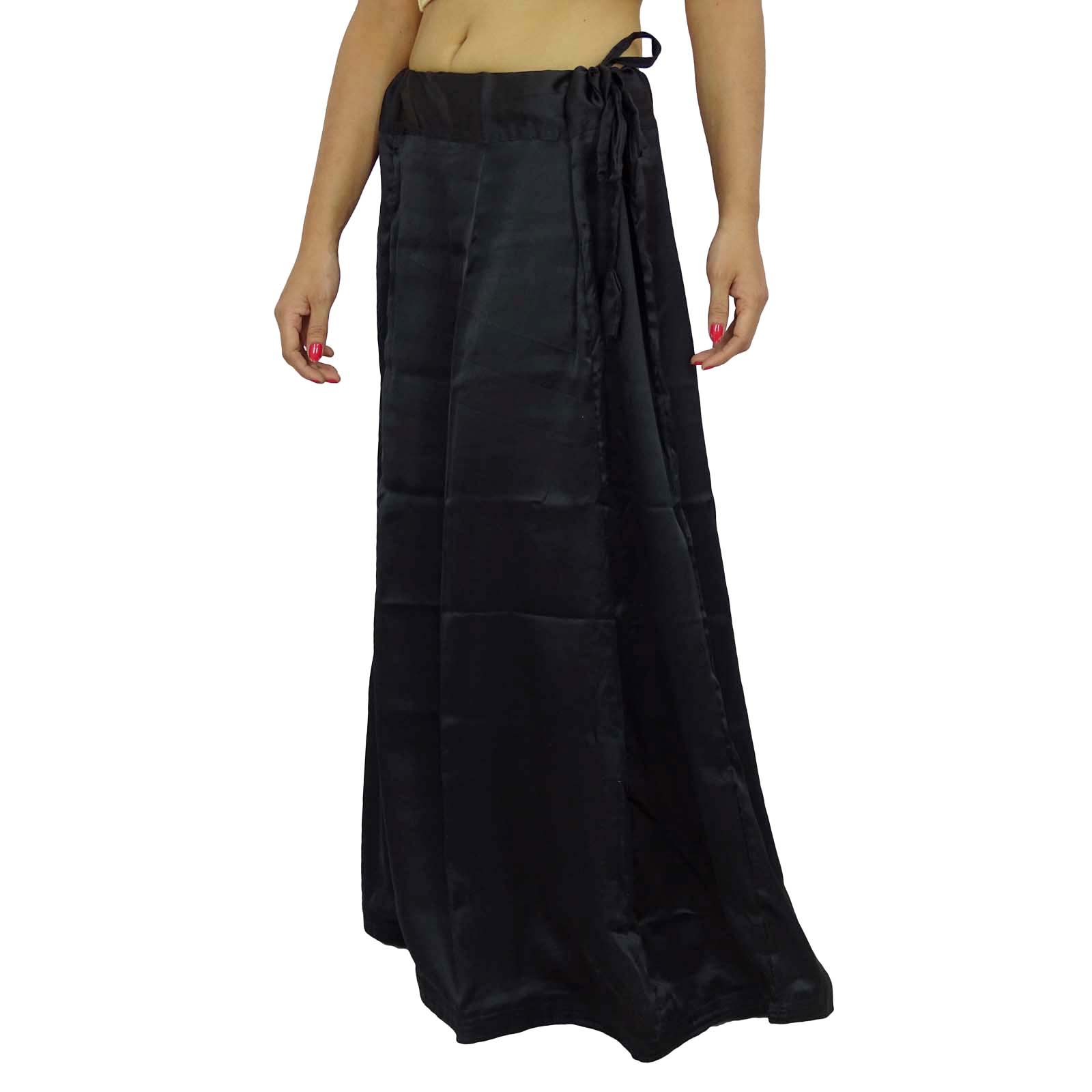 Satin Silk Saree Petticoat Underskirt Bollywood Indian Lining For-CFe ...