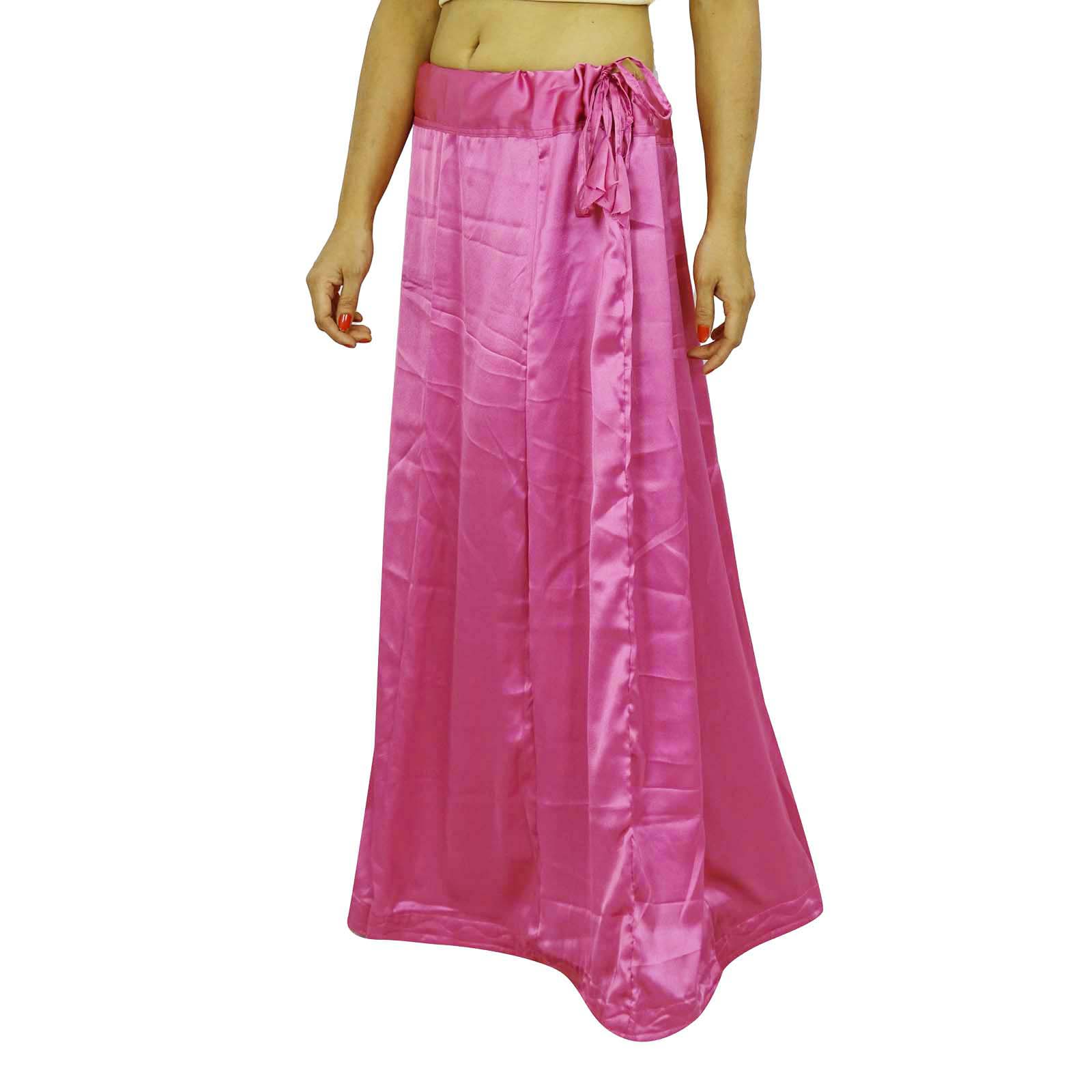 Satin Silk Saree Petticoat Underskirt Bollywood Indian Lining For