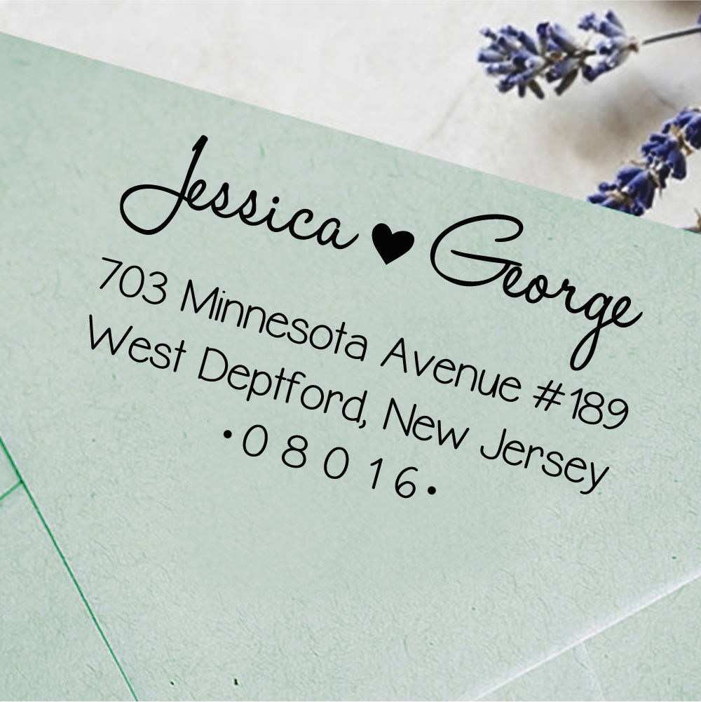 Weddings Personalized photo and address self-inking rubber stamp Photo stamp 