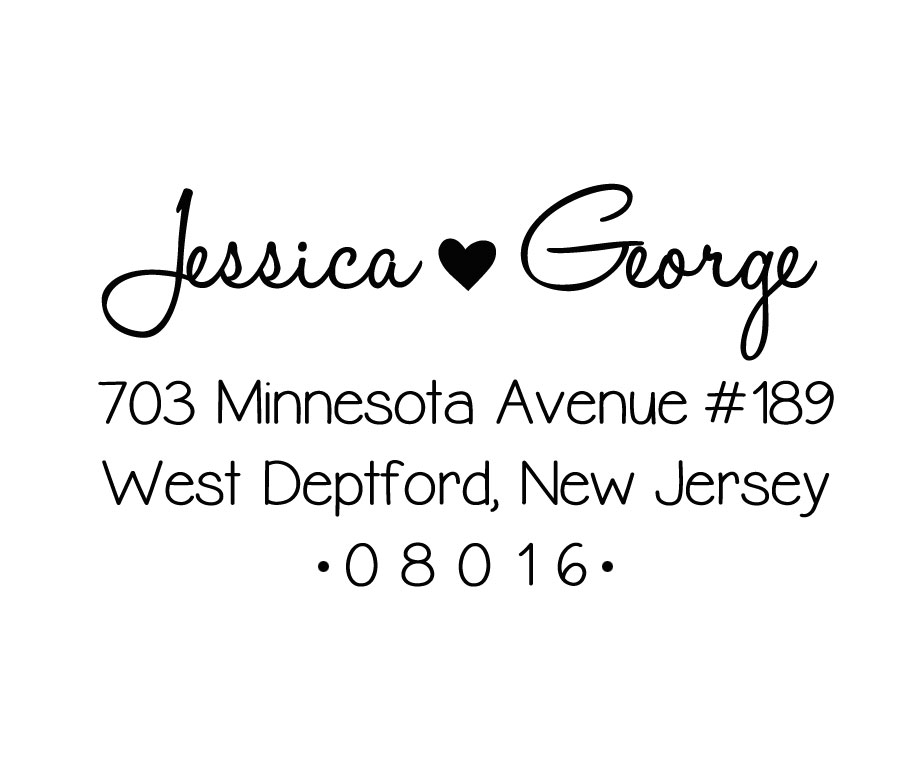 Personalized Custom Made Handle Mounted Rubber Stamp Return Address Wedding R213 