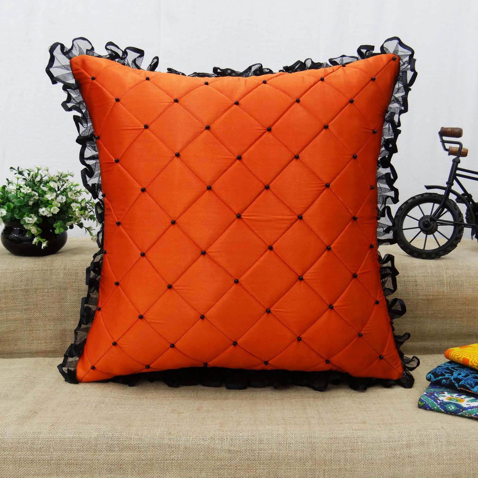 S4Sassy Ranunculus & Laurel Pillow Case Sofa Cushion Cover Sofa  2Pcs-LF-591E 