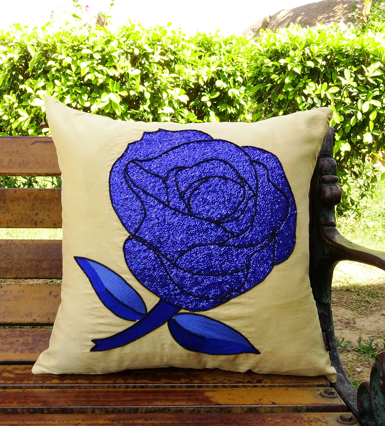 rainbow flower cushion