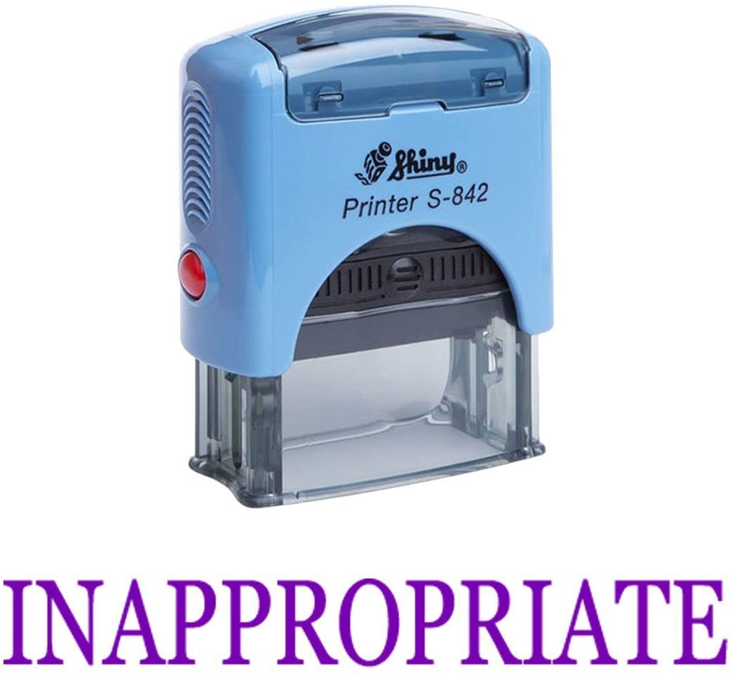 INAPPROPRIATE Self Inking Rubber Stamp Office Stationary Custom-YQj