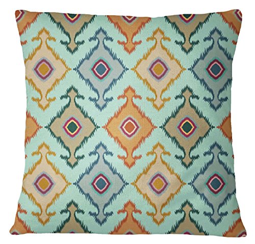 S4Sassy Light Turquoise Pillow Cover Decorative Throw Pillows Ikat Cushion Case