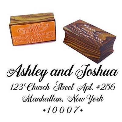 Personalized Custom Made Handle Mounted Rubber Stamp Return Address Wedding r59 