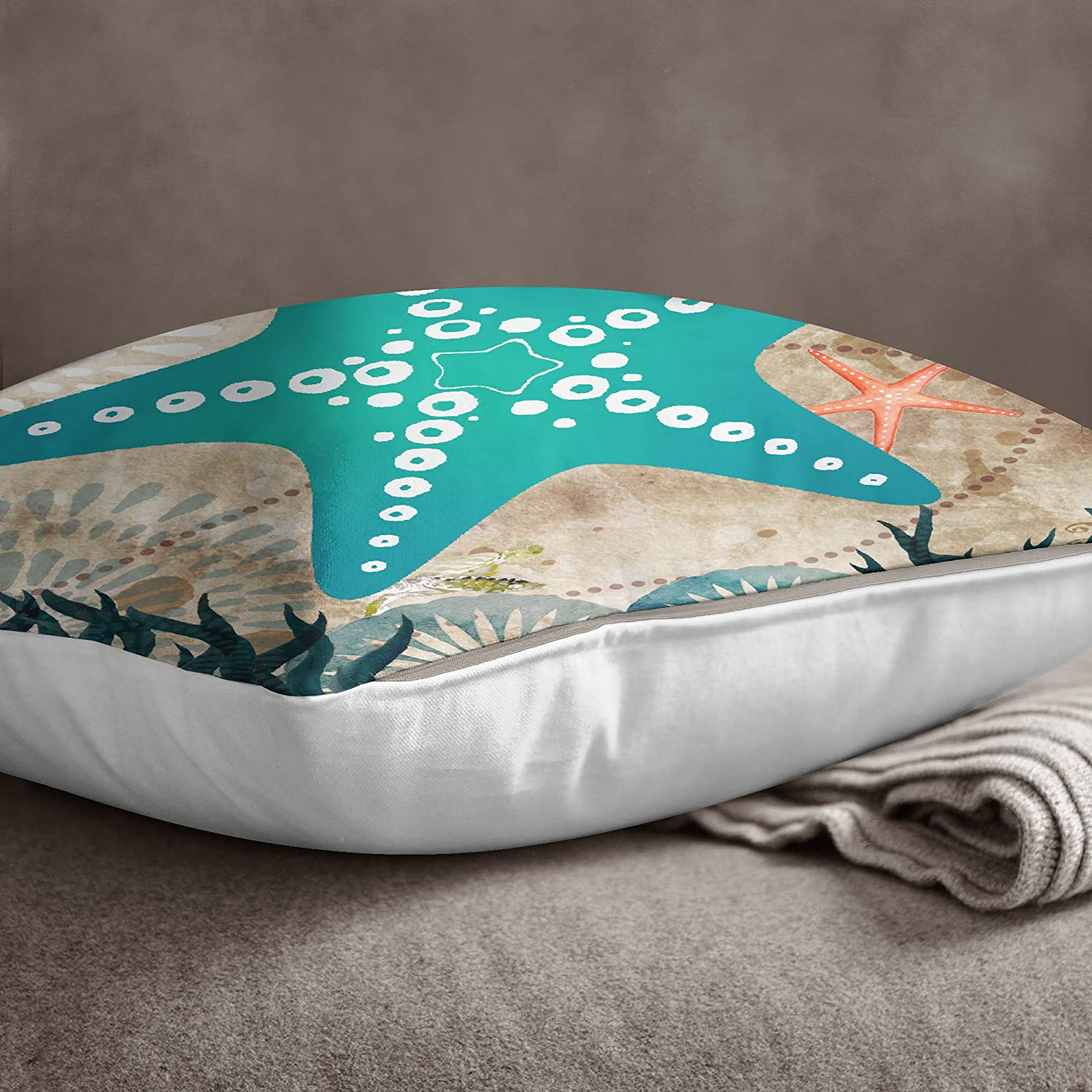 S4Sassy Mediterranean Ocean Star Fish Print Cushion Cover Pillow Cover Throw 