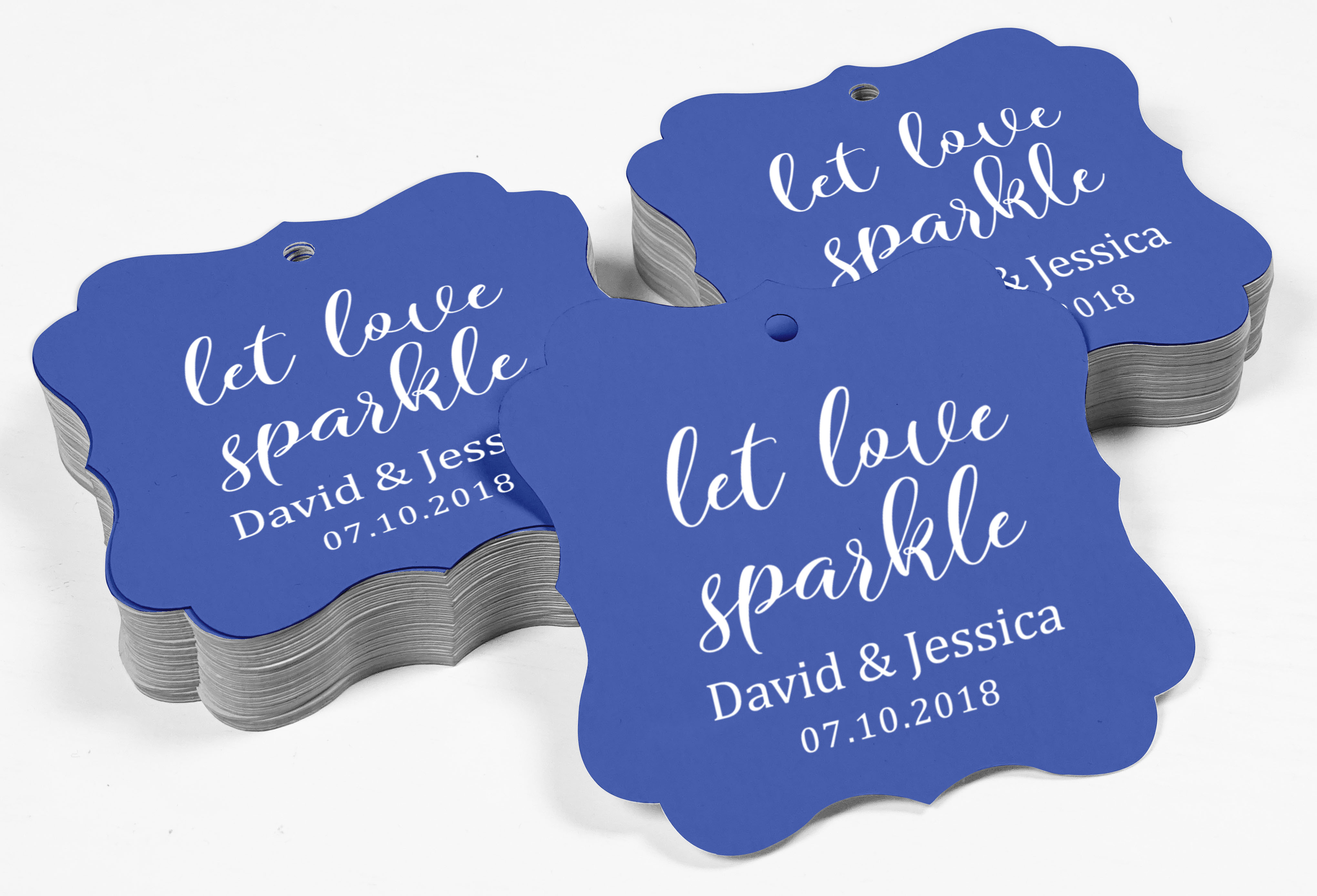 100 PCS Let Love Sparkle Customized Wedding Gift Paper Tags Personalized Wedding Favor Hang Tags