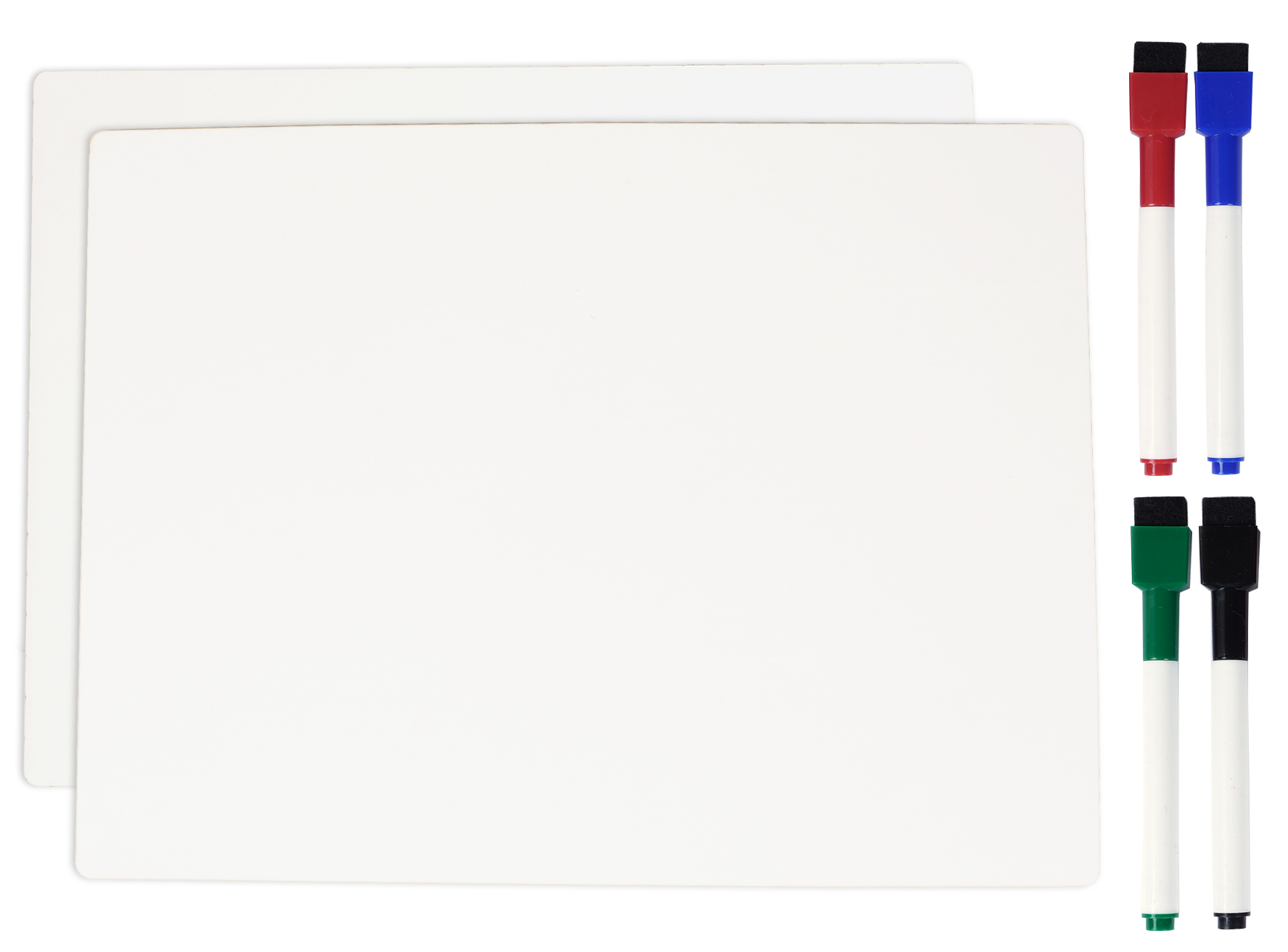 White Dry Erase Lapboards 12-Pack Double Sided Plain and Lined Lap Board