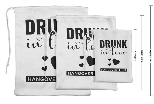 Darling Souvenir White Recovery Kit Bachelorette Custom Party Supplies Favor Bags Gift Pouches 15 Pieces 